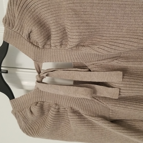 South Moon Under - Promesa Square Neck Rib Long Sleeve Dress, Bow Detail, NWT! - Picture 4 of 7